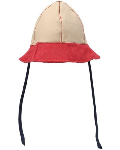 Sunnei Multicolor Denim Bucket Hat - Red