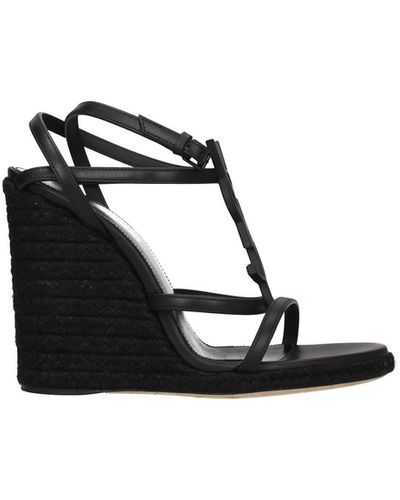 Saint laurent hot sale black wedges