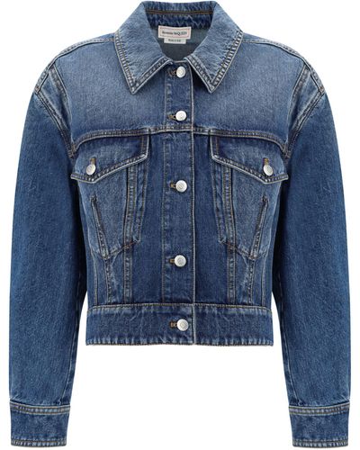 Alexander McQueen Giacca Denim - Blu