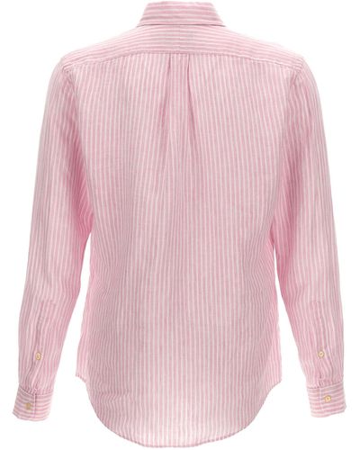 Polo Ralph Lauren Striped Linen Shirt Camicie Rosa