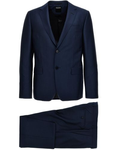 Zegna Wool And Mohair Dress Completi Blu