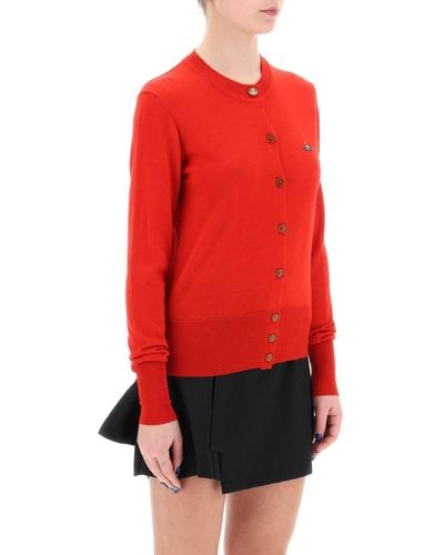 Vivienne Westwood Bea Cardigan With Embroide Logo - Red
