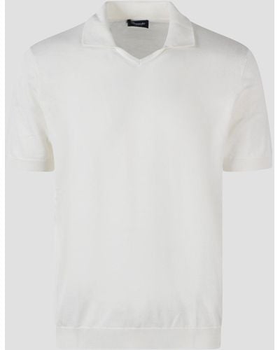 Drumohr Buttonless Cotton Polo Shirt - White