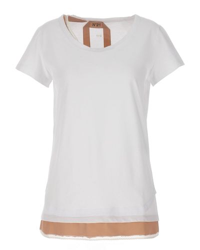 N°21 Slip Insert T Shirt Bianco