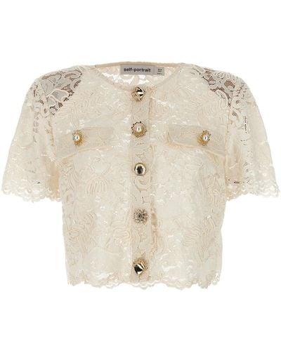 Self-Portrait Cream Cord Lace Camicie Bianco - Neutro