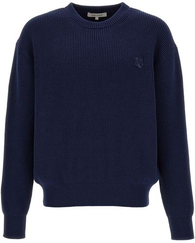 Maison Kitsuné Bold Fox Head Jumper, Cardigans - Blue