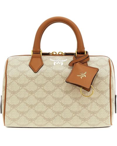 MCM Ella Boston Lauretos Borse A Mano Beige - Metallizzato