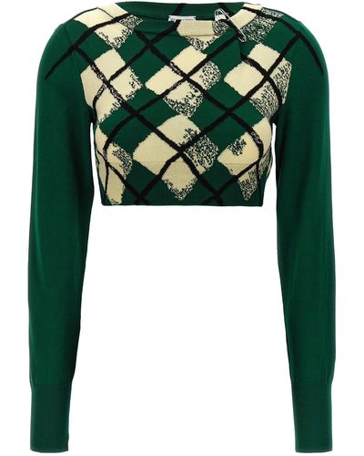 Burberry Argyle Pattern Sweater Maglioni Verde
