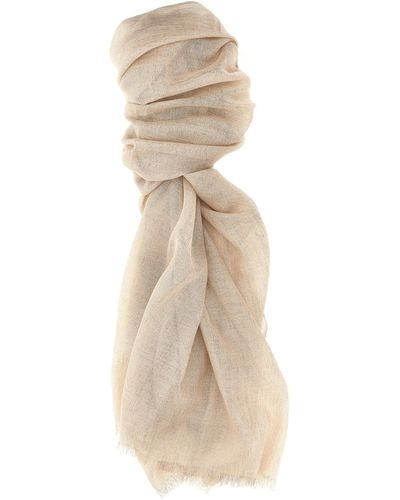 Brunello Cucinelli Lurex Scarf Sciarpe Rosa - Neutro