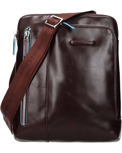 Piquadro Crossbody Bag Leather Red Mahogany - Brown