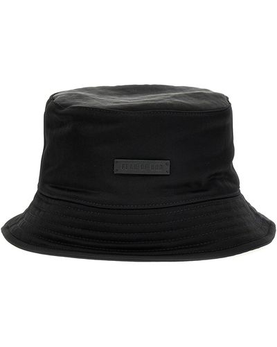 Fear Of God Logo Patch Bucket Hat Cappelli Nero