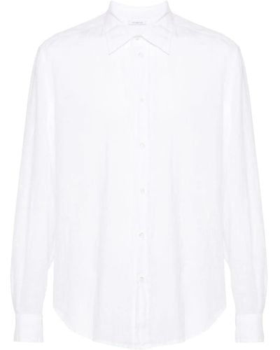 Malo Buttoned Linen Shirt - White