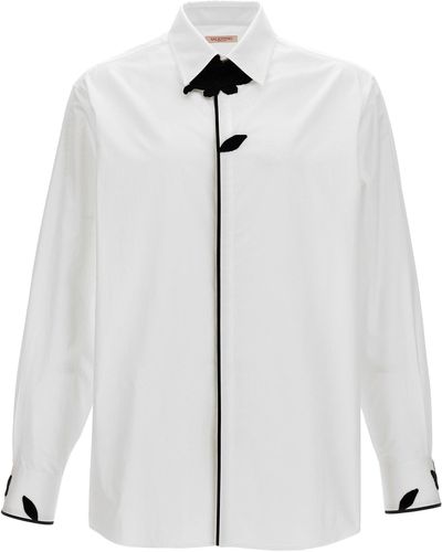 Valentino Garavani Shirt Embroiders Flowers Camicie Bianco/Nero