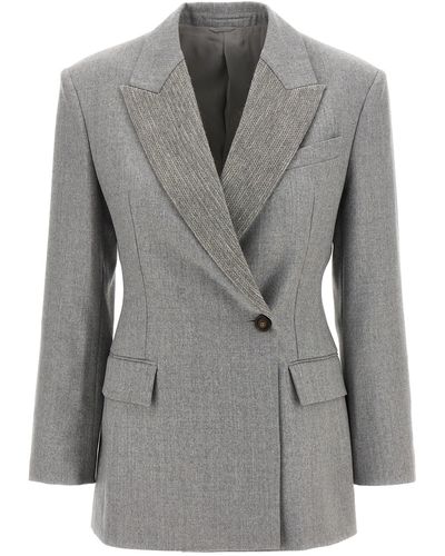 Brunello Cucinelli Monile Blazer And Suits - Grey