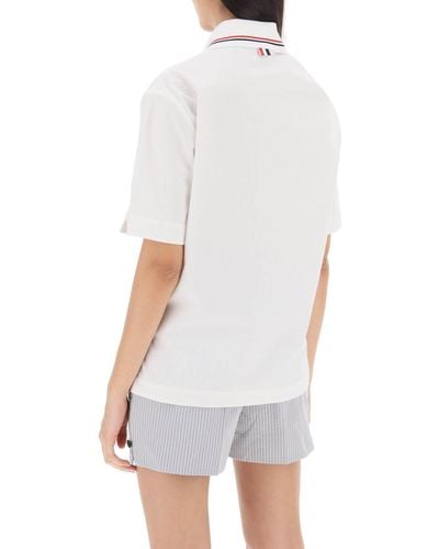 Thom Browne Seersucker Polo Shirt - White