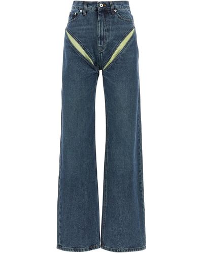 Y. Project Evergreen Cut Out Jeans Blu