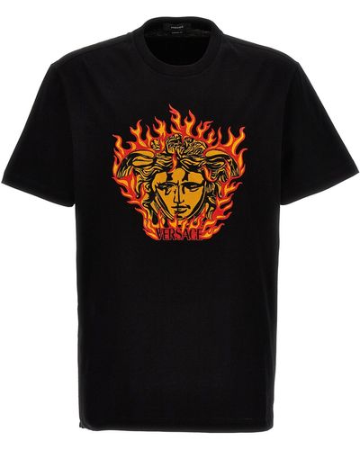 Versace T-shirt Medusa Flame - Nero