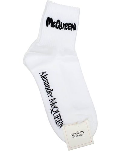 Alexander McQueen Socks Cotton White Black