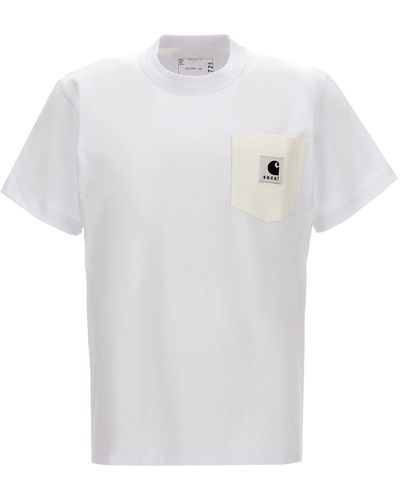 Sacai X Carhartt Wip T Shirt Bianco
