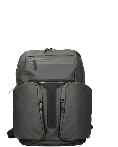 Piquadro Backpack And Bumbags Leather Dark Grey - Black