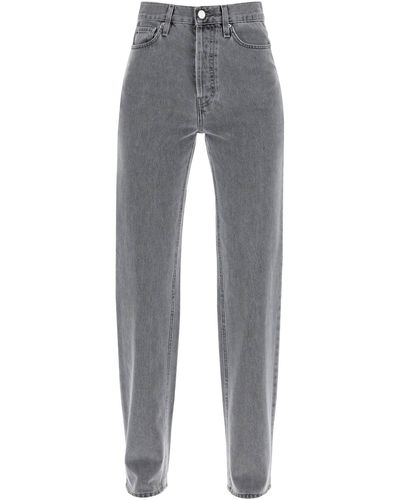 Totême Toteme Classic Cut Organic Denim Jeans With L34 Length - Grey