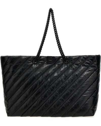 Balenciaga Carry All Crush Tote Bag - Black