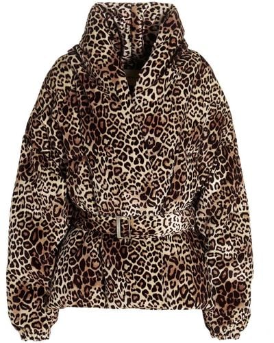 Alexandre Vauthier 'leopard' Down Jacket - Brown