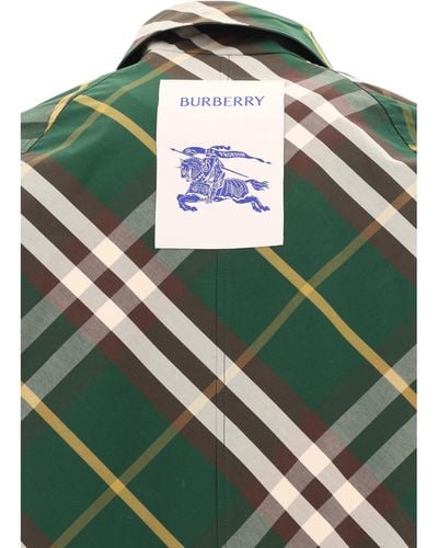 Burberry Cappotto Rw Breasted Midi - Green