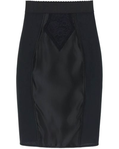 Dolce & Gabbana "Mini Satin And Powernet Skirt" - Black