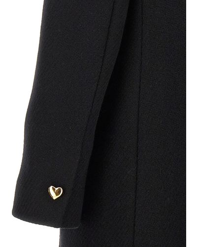 Moschino Heart Button Coat Trench E Impermeabili Nero