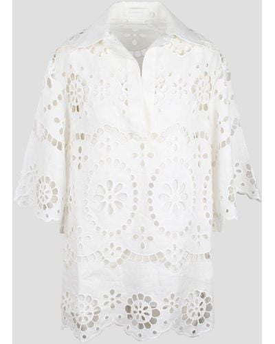Zimmermann Lexi embroidered tunic - Bianco