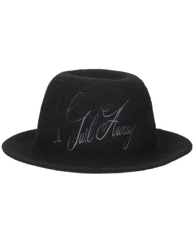 Comme des Garcons 80s Vintage Linen Hat Black