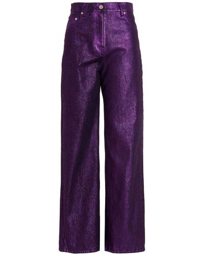 MSGM Metallic-effect Jeans - Purple