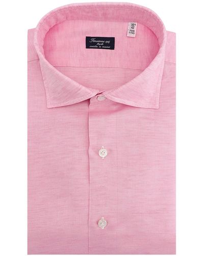 Finamore 1925 Cotton And Linen Shirt - Pink