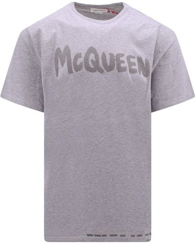 Alexander McQueen Graffiti Organic Cotton T-Shirt - Gray