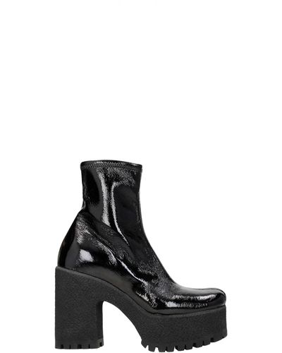 Miu Miu Ankle Boots Patent Leather - Black