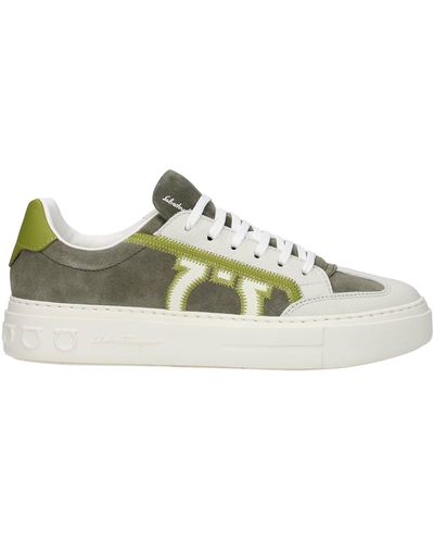 Ferragamo Sneakers Borg Suede Olive - Green