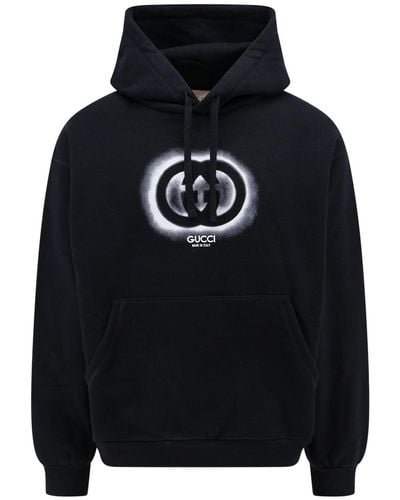 Gucci Logo-print Drawstring Cotton-jersey Hoody - Black