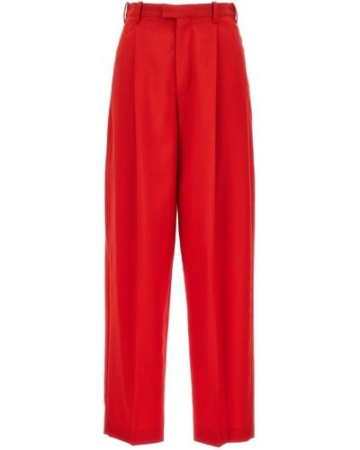 Marni Front Pleat Pantaloni Rosso