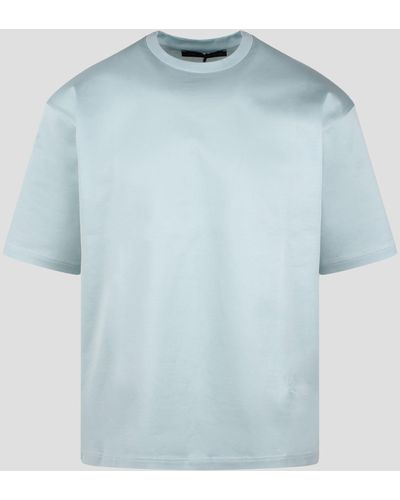 Low Brand Swallow Embroidery Jersey T-Shirt - Blue