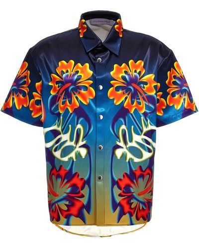 Bluemarble Hibiscus Shirt, Blouse - Blue