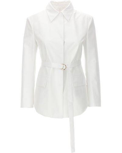 Valentino Garavani Belt Jacket Blazer And Suits - White