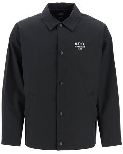 A.P.C. Overshirt Regis In Misto Cotone - Black