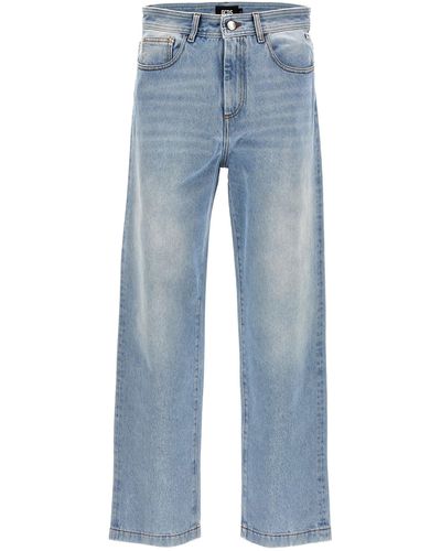 Gcds Printed Jeans Celeste - Blu