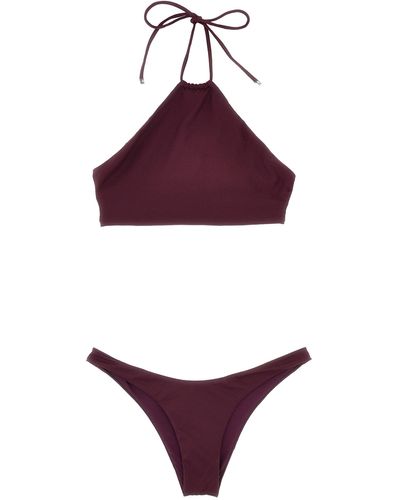The Attico Lace-Up Bikini Beachwear Bordeaux - Viola