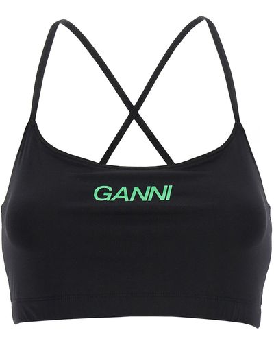 Ganni Logo Sports Top Intimo Nero