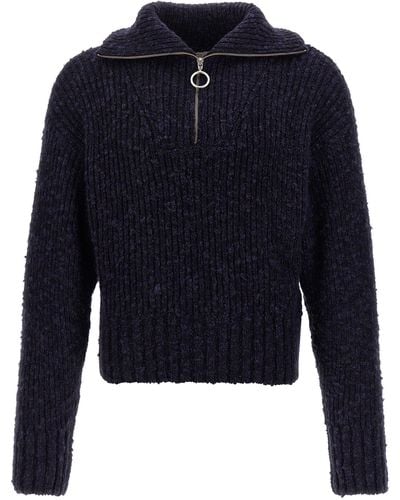 Ami Paris Half Zip Sweater Sweater, Cardigans - Blue