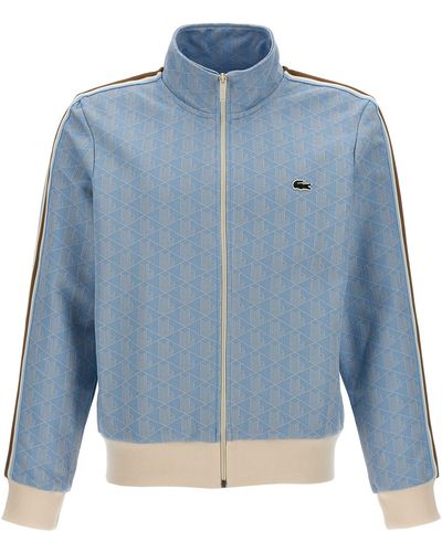 Lacoste Jacquard Track Felpe Celeste - Blu