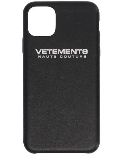 Vetements Logo I-Phone 11 Max Pro Case Accessori Hi Tech Multicolor - Nero
