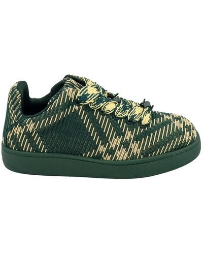 Burberry Sneakers in nylon stretch con motivo Check - Verde